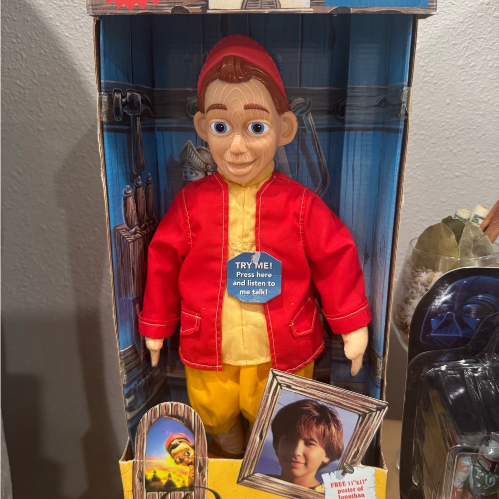 Interactive Red and Yellow Talking Pinocchio Puppet